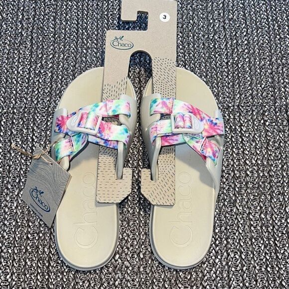 CHACO KIDS‎ CHILLOS KIDS Off White Tie Dye Size 3 New - Picture 2 of 6